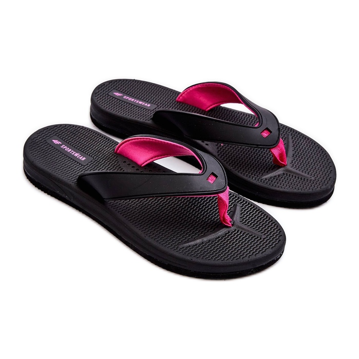 Damen-Flip-Flops 4F 4FSS23FFLIF061-21S Schwarz-Rosa