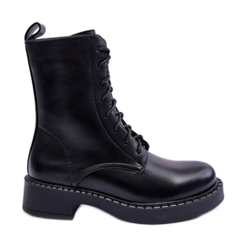 WS1 Flache schwarze Aganne-Arbeiterstiefel
