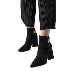 Schwarze Stiefeletten mit Zirkonen von Liviana