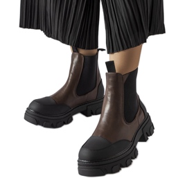 Dunkelbraune Slipper-Stiefel von Sibyla