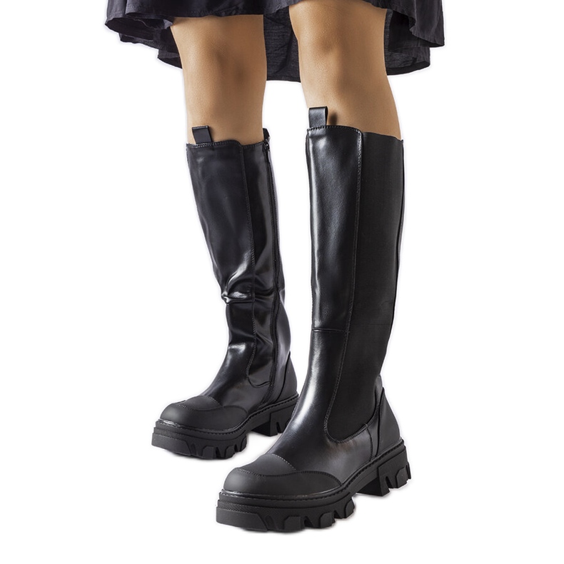 Pasquale schwarze hohe Stiefel