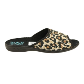 Adanex 16833 Damen-Slipper mit Leopardenmuster schwarz