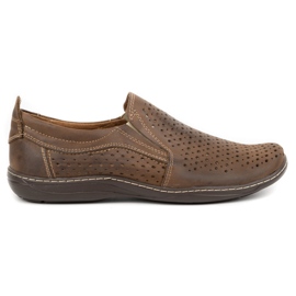 Olivier Durchbrochene Herrenmokassins für den Sommer 662 braun