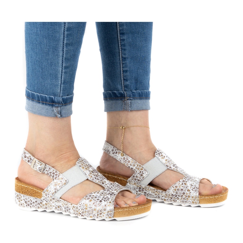 WASAK Bequeme Damen-Ledersandalen 0622W grau