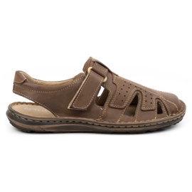 Olivier Sommer-Ledersandalen für Herren 678MA braun