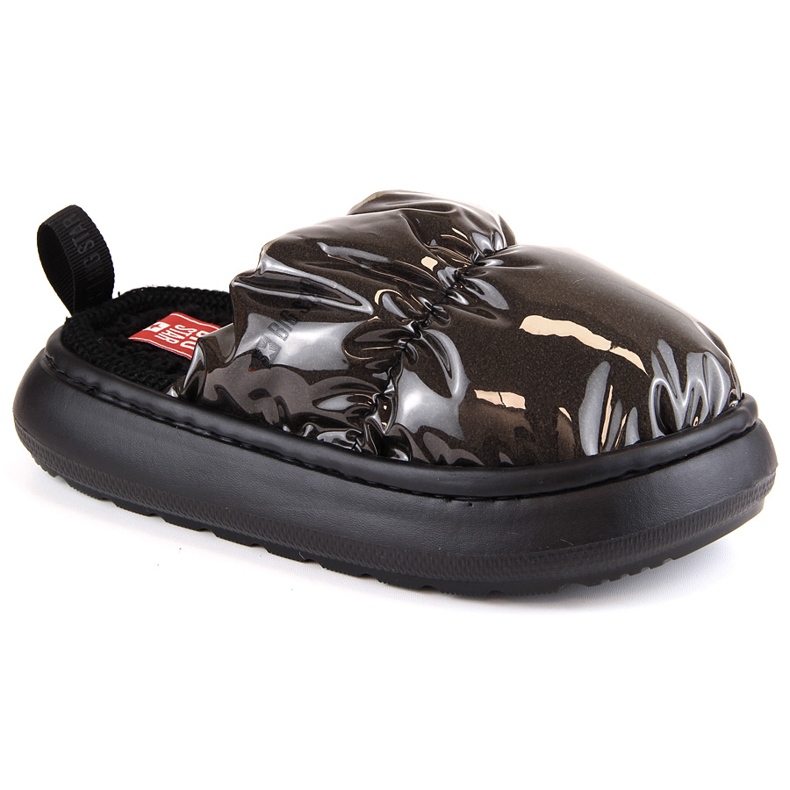 Isolierte, metallisch schwarz lackierte Hausschuhe Big Star MM274130