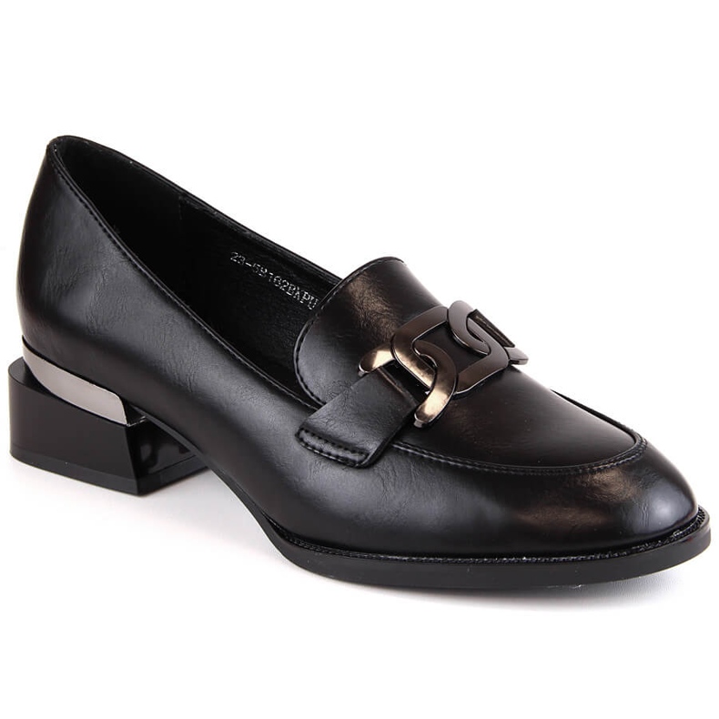 Flache Schuhe mit Kette schwarz Vinceza 58162