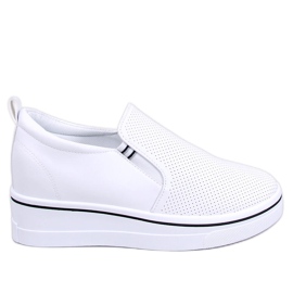 Jenkins Weiße Slip-On-Sneaker mit Keilabsatz