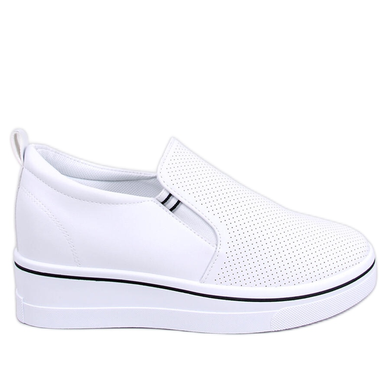 Jenkins Weiße Slip-On-Sneaker mit Keilabsatz
