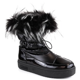 Damen-Plateau-Schneestiefel mit Fell schwarz Big Star MM274379