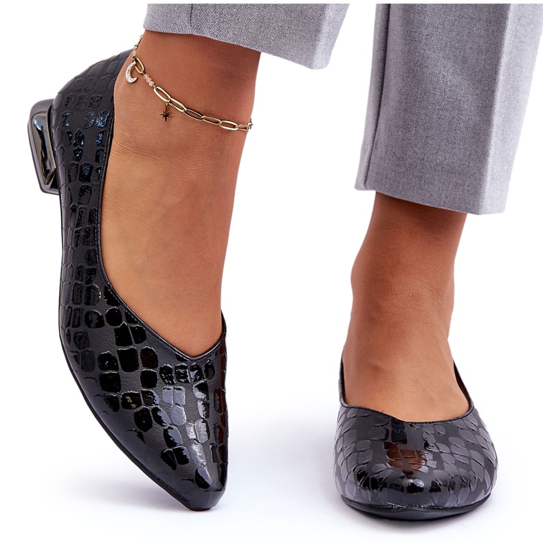 PD1 Flache Vaani-Lederabsätze Schwarz Vaani