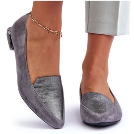 PD1 Flache Ballerinas aus Wildleder in Grau