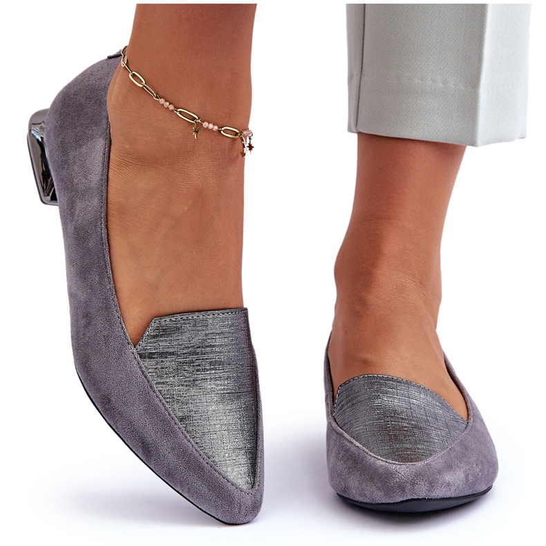 PD1 Flache Ballerinas aus Wildleder in Grau