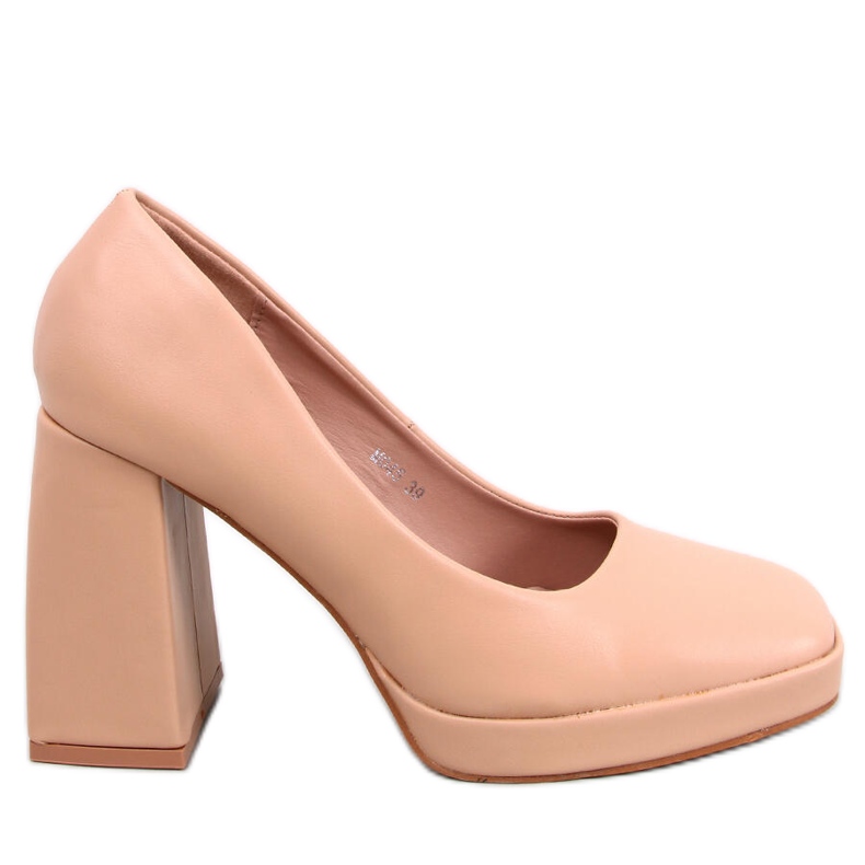 Nessa Nude-Pumps mit breitem Absatz beige