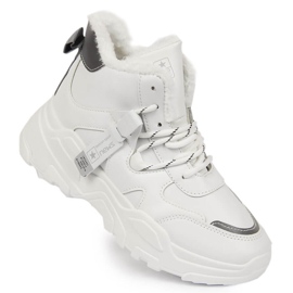 Isolierte Damen-Sneaker mit dicker Sohle in Weiß NEWS