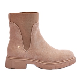 Jodhpur-Stiefel aus Wildleder für Damen Beige Tannaz