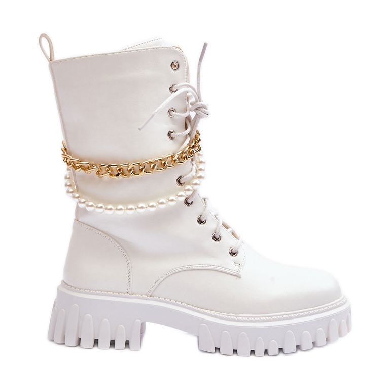 Große Lederarbeiter mit Kette, weißer Name