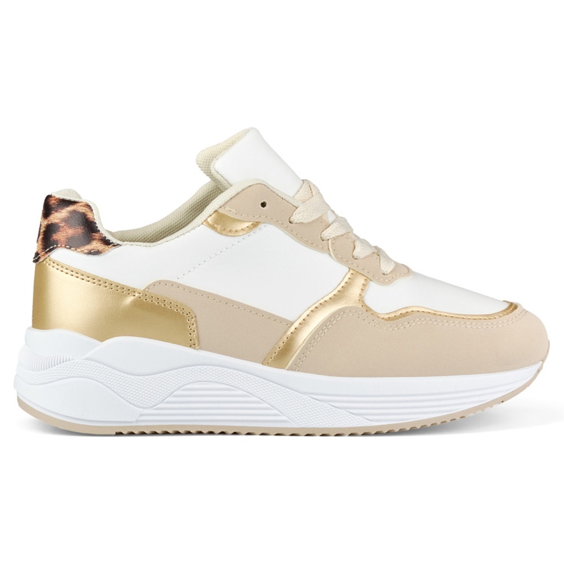 Weiße und goldene Turnschuhe für Damen