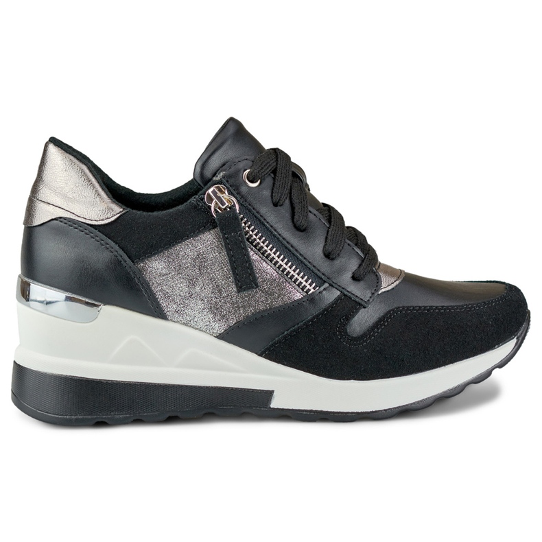 Schwarze Sportschuhe mit Keilabsatz