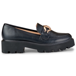 Schwarze Damen-Loafer aus Öko-Leder