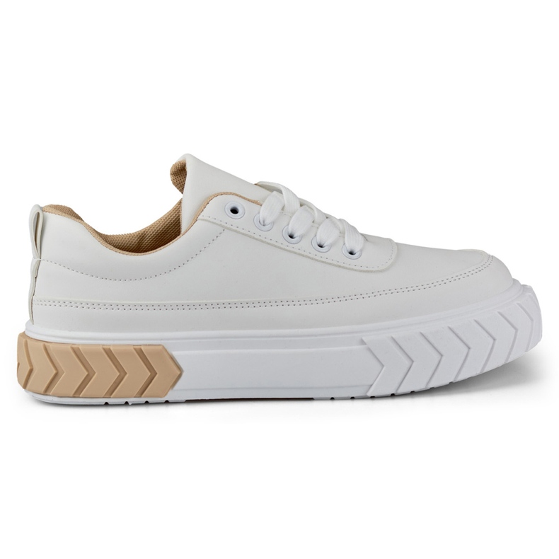 Weiße Damen-Sneaker aus Öko-Leder beige