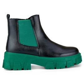 Damen-Arbeitsstiefel mit grüner Sohle schwarz