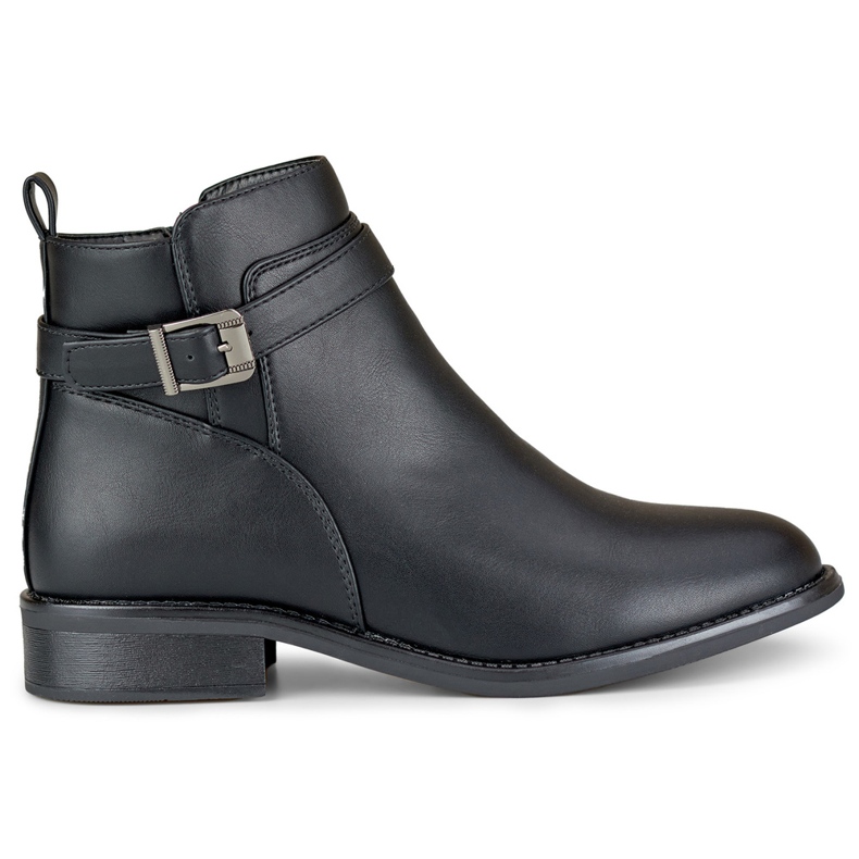 Schwarze, elegante Damenstiefel mit flacher Sohle