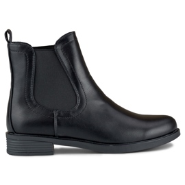 Klassische schwarze Damen-Chelsea-Stiefel aus Öko-Leder