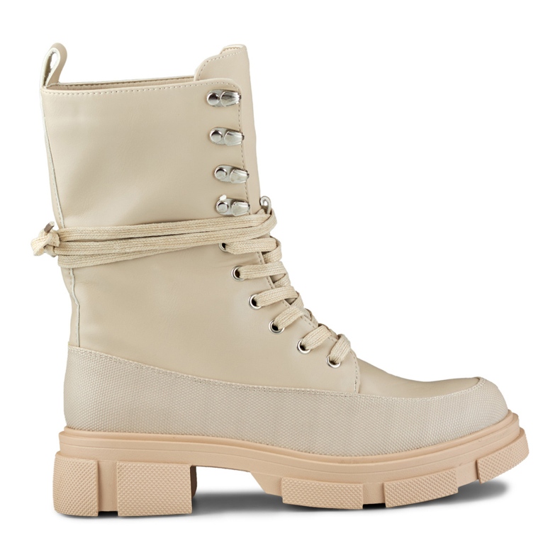 Hochgeschnürte Damenstiefel von Garlin beige