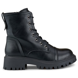 Klassische Damen-Arbeitsstiefel zum Schnüren von Brigitte schwarz