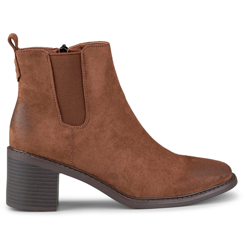 Braune Damen-Wildlederstiefel mit bequemem Schaft