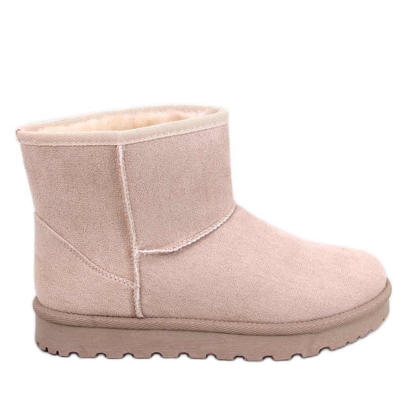 Ensle Beige kurze Schneestiefel