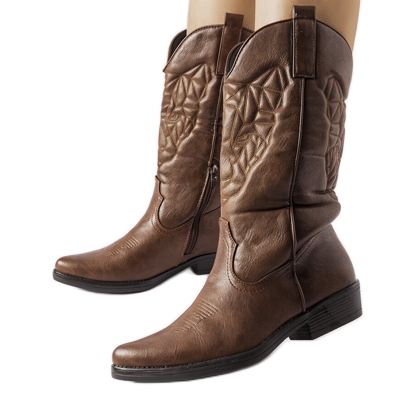 Flache braune Cowboystiefel von Simonetta