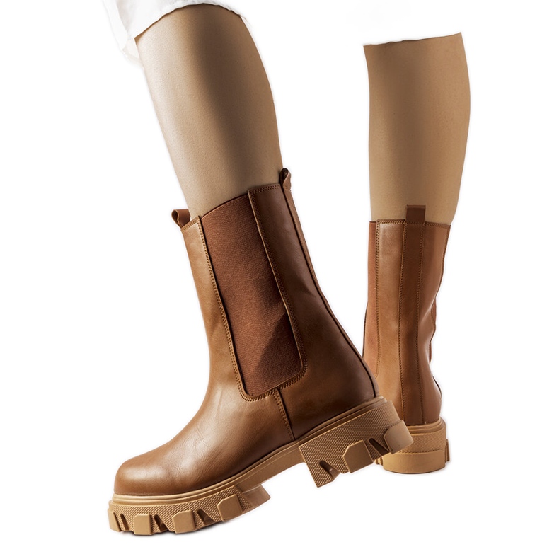 Braune Vallejo-Arbeiterstiefel zum Hineinschlüpfen