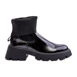 Lackierte Jodhpur-Stiefel für Damen Black Pavo schwarz