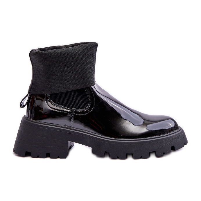 Lackierte Jodhpur-Stiefel für Damen Black Pavo schwarz