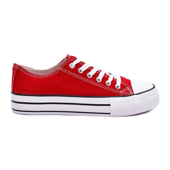 FB3 Klassische Low-Plateau-Sneaker in Rot von Jazlyn