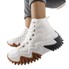 Weiße Sport-Sneaker mit dicker Sohle von Toro