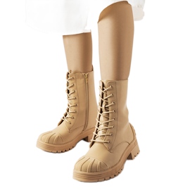 Beige Arbeiterstiefel mit dickerer Sohle von Manara
