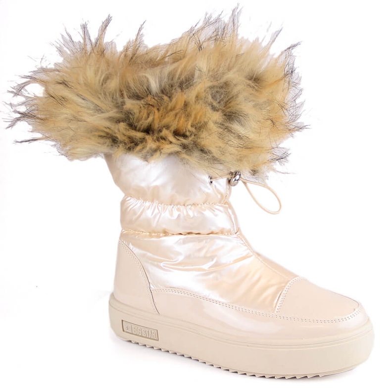 Damen-Schneestiefel auf der Plattform mit Fell beige Big Star MM274380