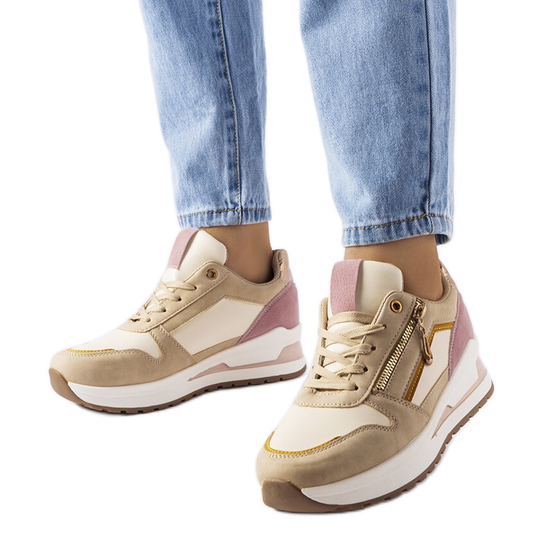 Inna Beige-rosa Sport-Sneaker von Delid