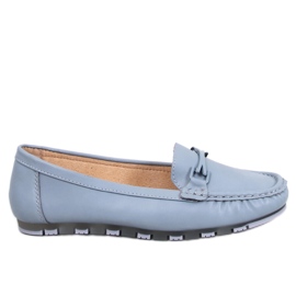 Klassische Slipper mit Lederinnensohle Debell Blue blau