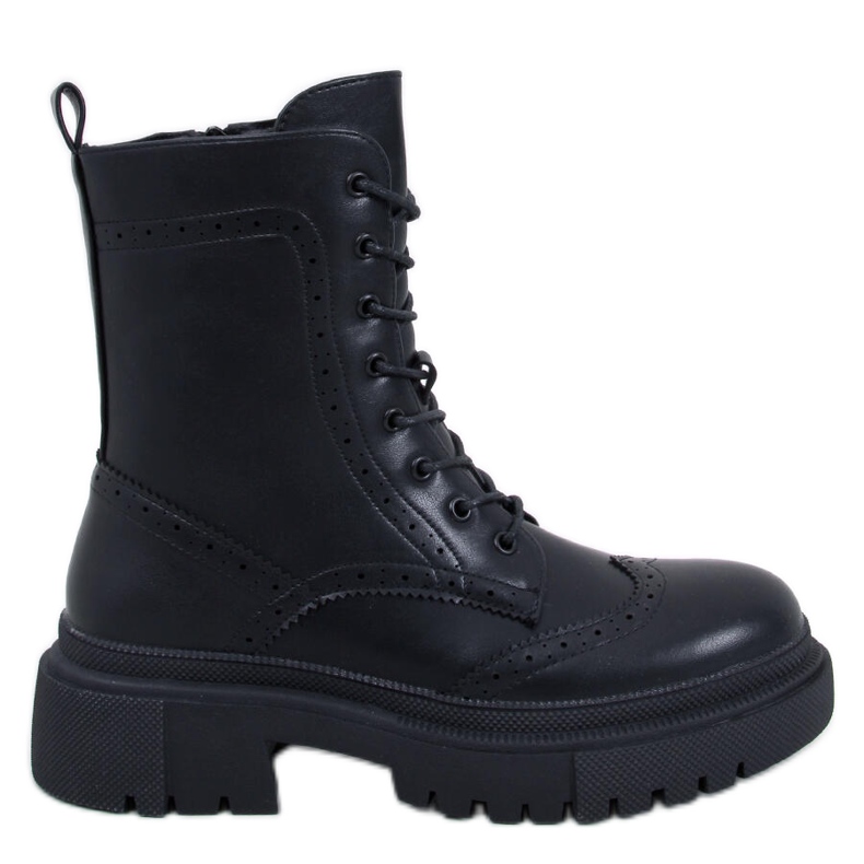 Aubert Schwarze Schnürstiefel
