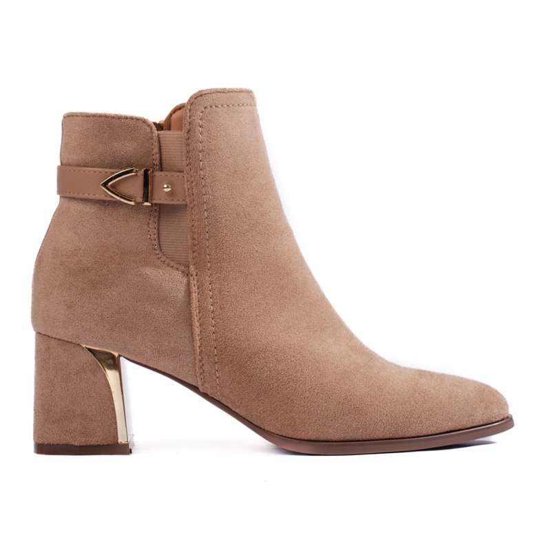 Beige Wildlederstiefel für Damen von Shelovet