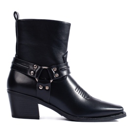 Schwarze Cowboystiefel für Damen von Shelovet