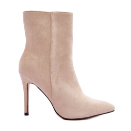 FB2 Wildleder-Stiefeletten Hellbeige Eberpia