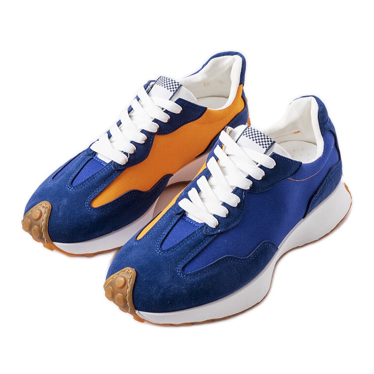 Marineblaue und orangefarbene Herren-Sneaker von Dorolis