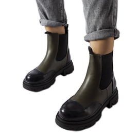 Inna Schwarz-grüne Slip-On-Stiefel von Albany