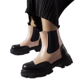 Schwarz-rosa Slip-On-Stiefel von Albany