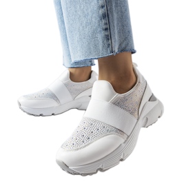 Weiße Sneakers mit Strasssteinen von Algiso